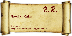 Novák Réka névjegykártya